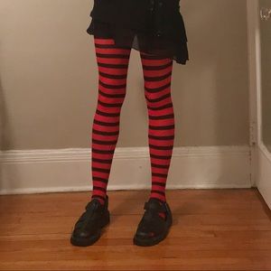 Accessories - Black and Red Striped Tights Accessories - Black and Red Striped Tights